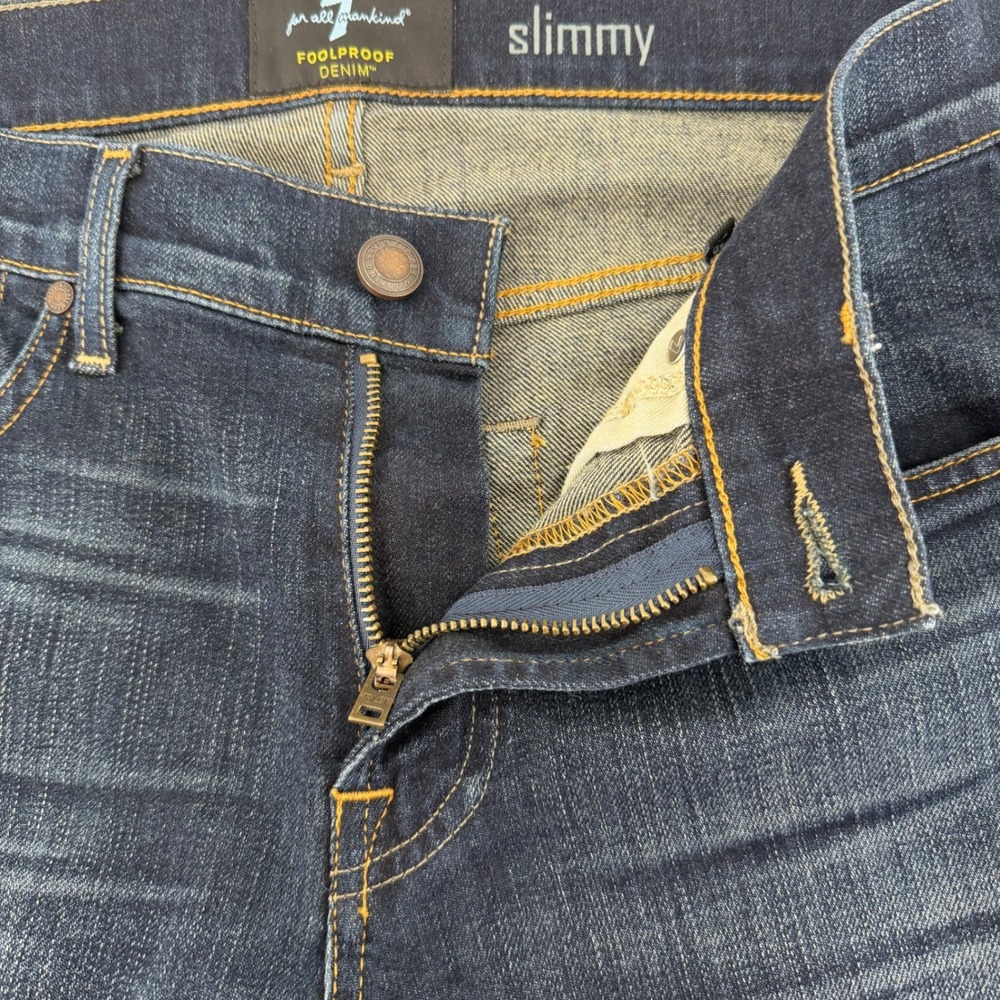 7 For All Mankind Slimmy Jeans Womens 29 Dark‎ Wash Slim Fit Denim